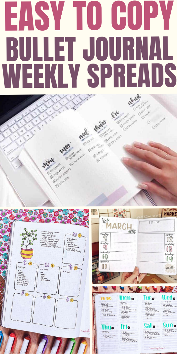 Easy Bullet Journal Weekly Spread Ideas — 👰 🌸 secret to staying productive