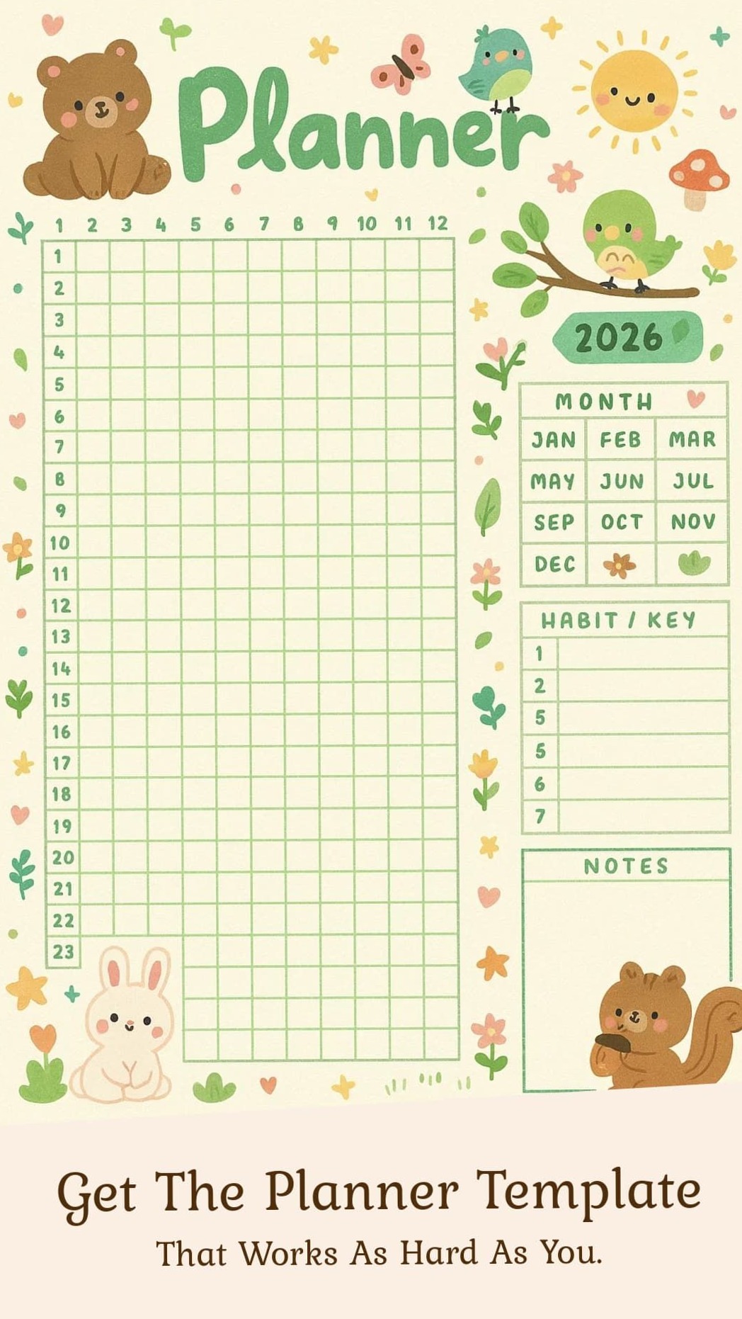 Enchanted Monthly Planner for Habit Tracking Success — 🌿 ✨ secret to staying productive