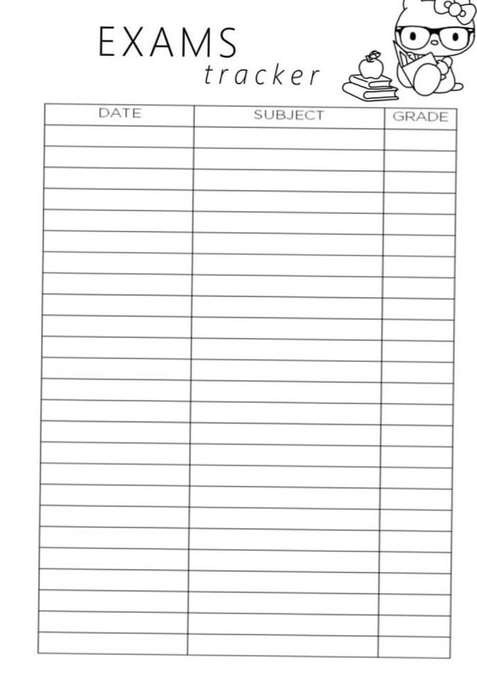 💌 💍 essential planning guide: Sanrio Exams Tracker | Digital Planner & Study Tools