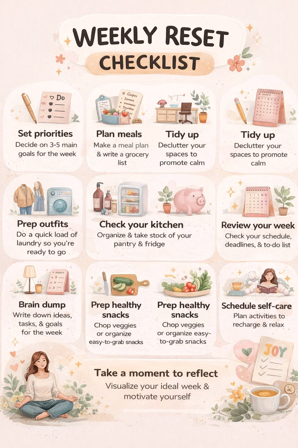 🖌️ 💎 essential planning guide: Weekly Reset Planner Sticker for Productivity & Design