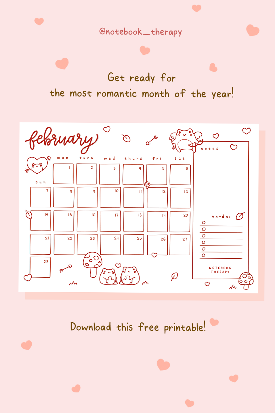 🥂 💍 February 2025 Bullet Journal Printable Calendar | dream life manifestation