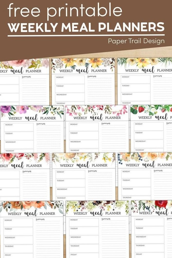 🌿 🌿 Floral Weekly Meal Planner | Paper Trail Design | romanticize your routine