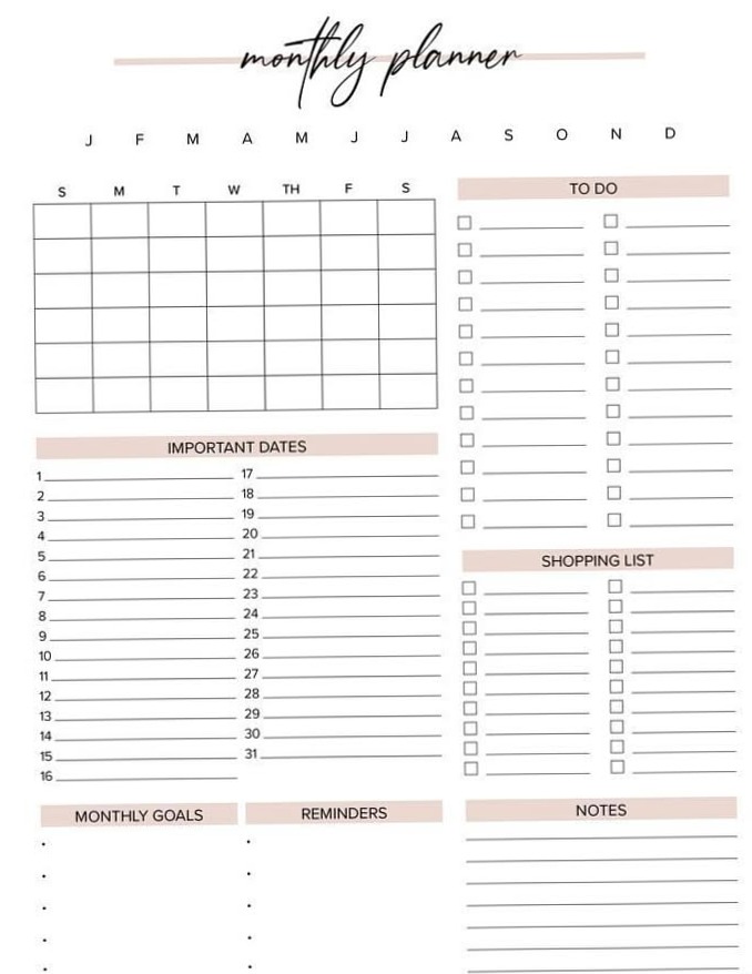 Free 2023 Monthly Planner Pages | Printabulls — 🥂 👰 stay inspired all year long