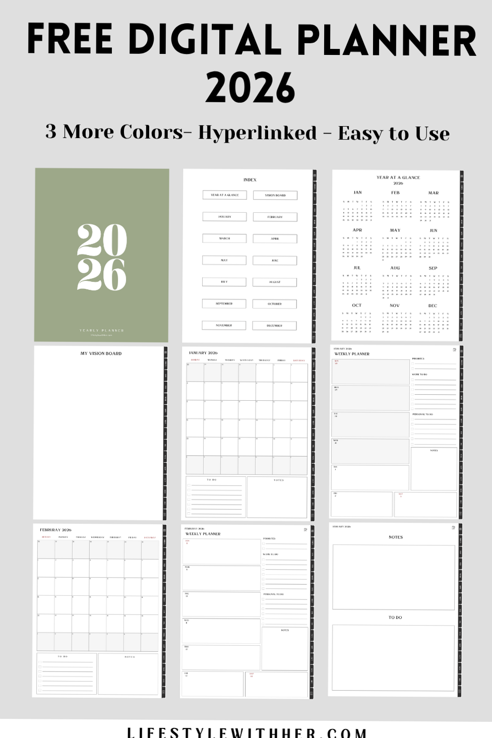 🥂 💍 Free 2026 Digital Planner Ideas & Goodnotes Templates | secret to staying productive