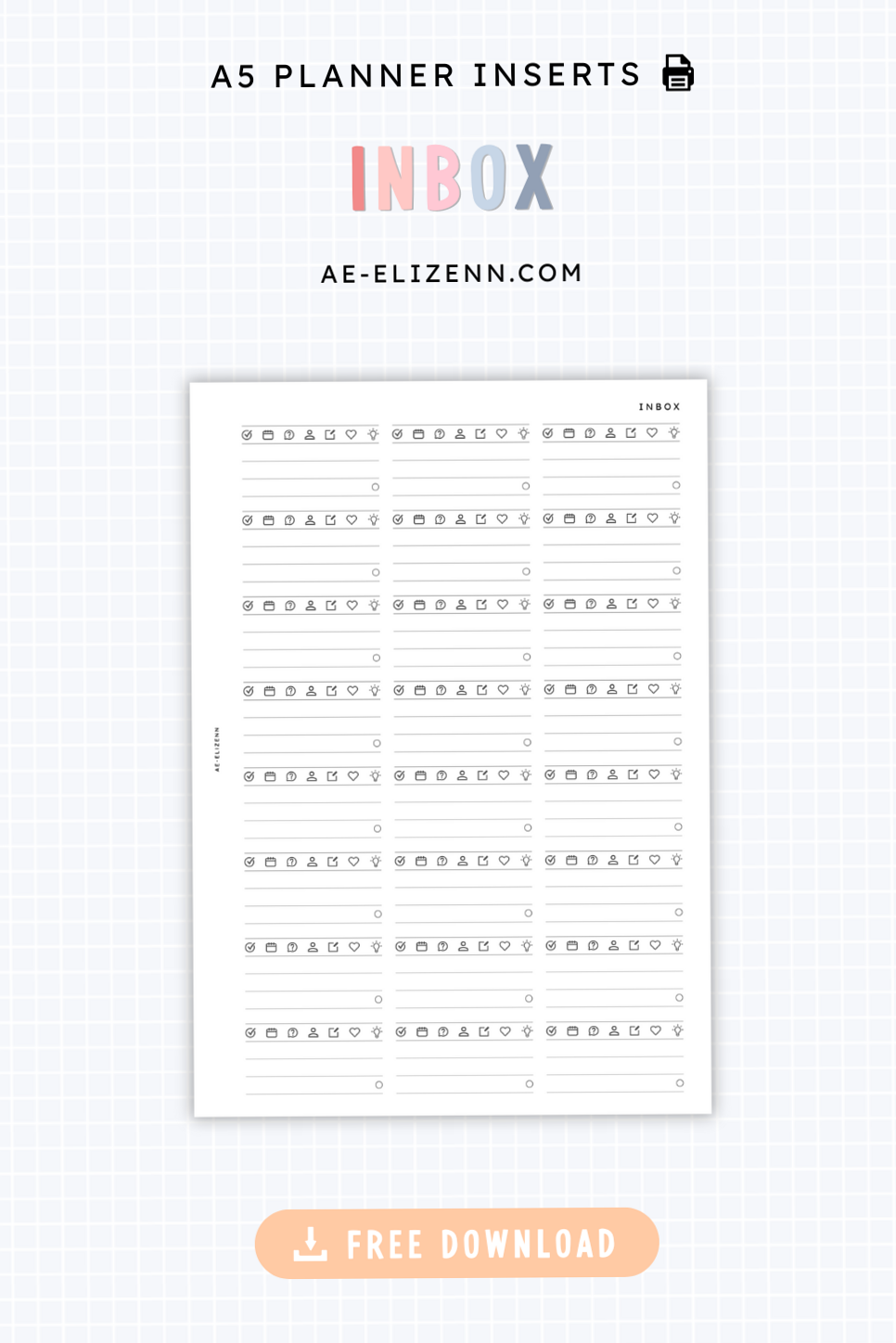 Free A5 Inbox Page Printable Planner Insert PDF — 📍 📍 stay inspired all year long