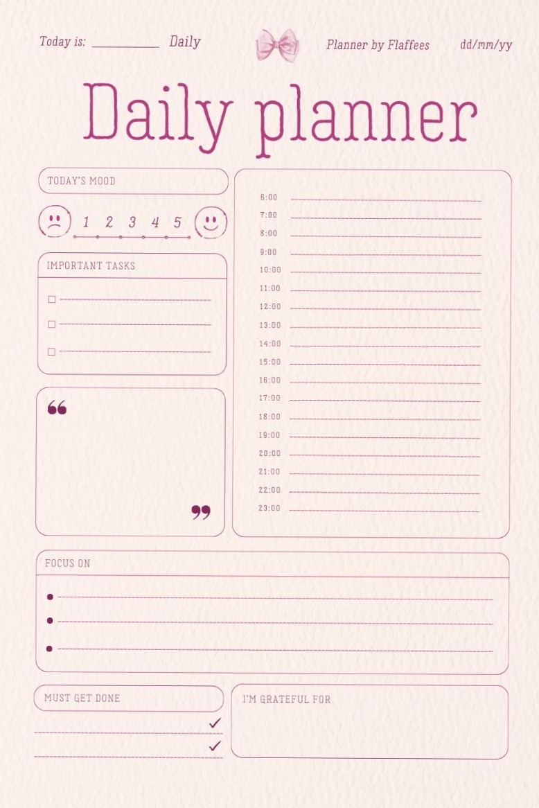 Free Daily Planner Printable | Organized & Focused — 🪄 🖌️ secret to staying productive