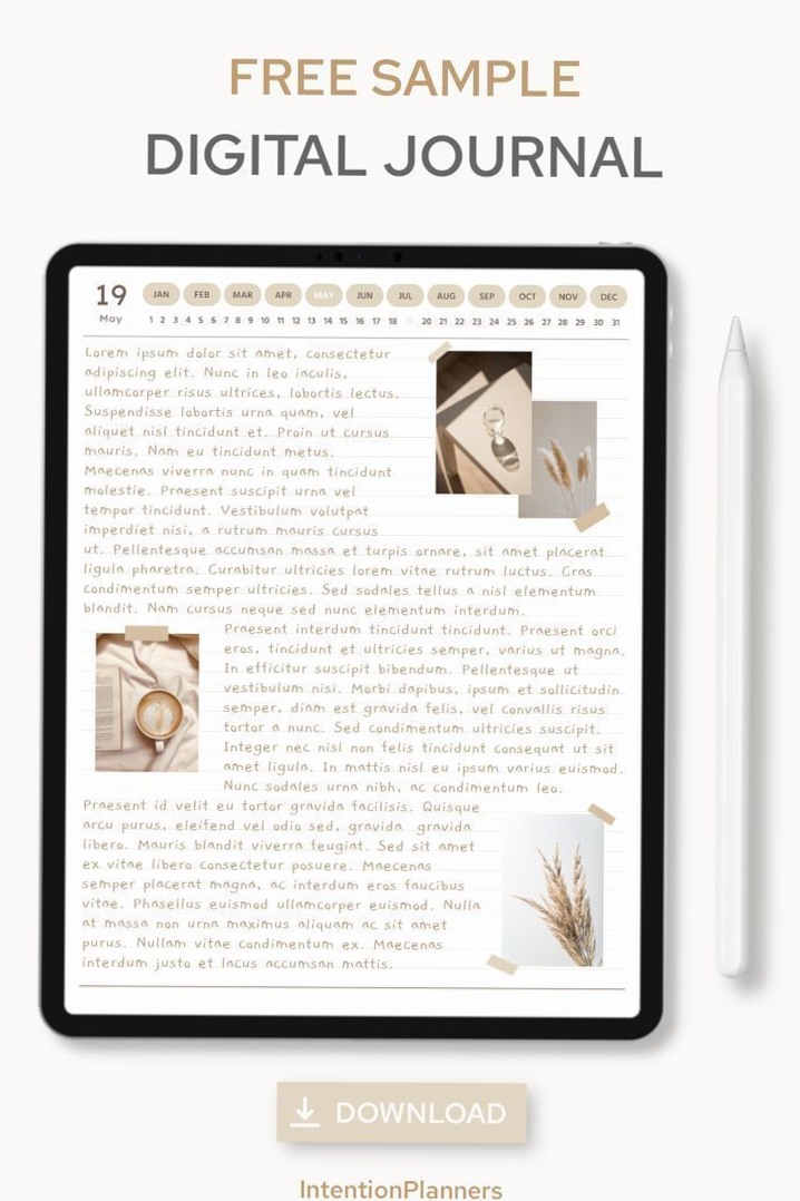 🕯️ 🌿 Free Digital Journal Sample | Minimalist & Hyperlinked for iPad & GoodNotes | romanticize your routine