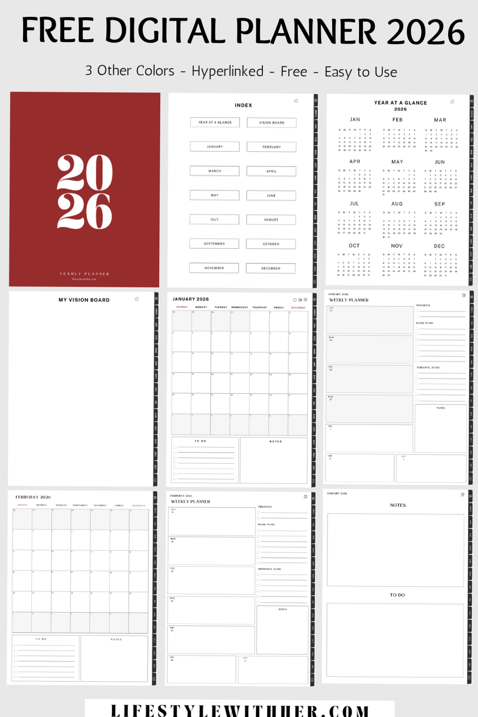 Free Digital Planner 2026 + Creative Templates — 🤍 🌿 stay inspired all year long