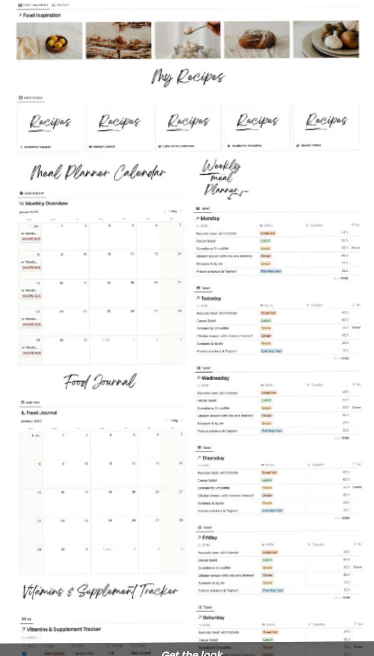🪄 🌈 Free GoodNotes Template: Minimalist Weekly Meal Plan | secret to staying productive