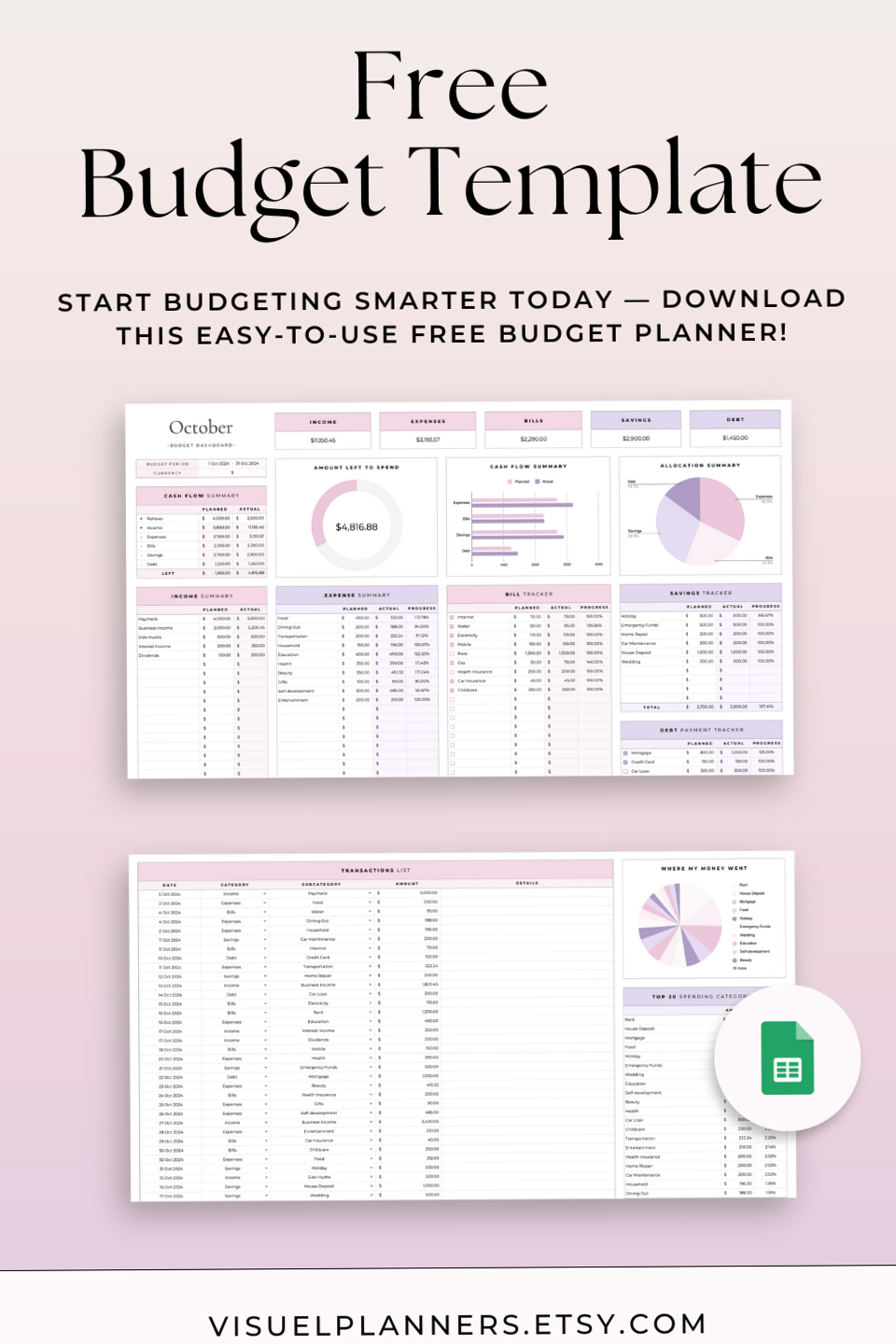 Free Google Sheets Budget Tracker for Paycheck or Monthly Planning — 🕯️ 🤍 ultimate printable checklist