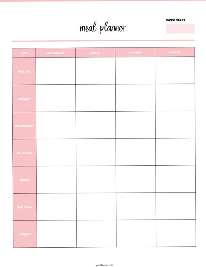 🕯️ 🤍 Free Meal Planner PDF for Creative Organization | romanticize your routine