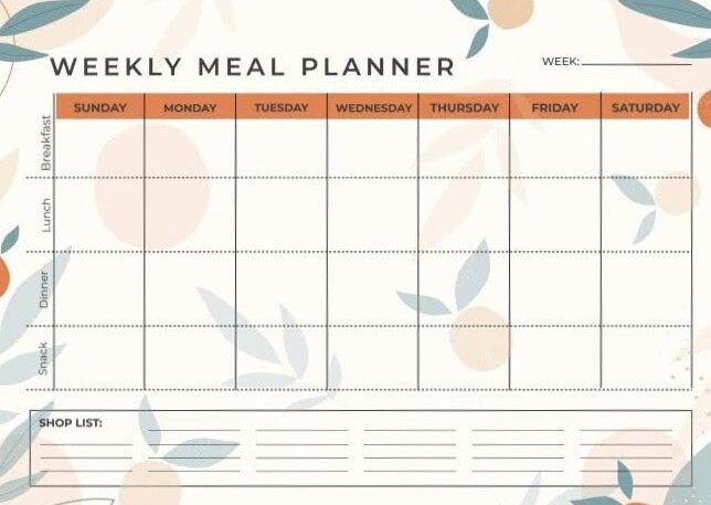 📊 📊 Free Meal Planner Vector for Digital Design & Creative Projects | stay inspired all year long