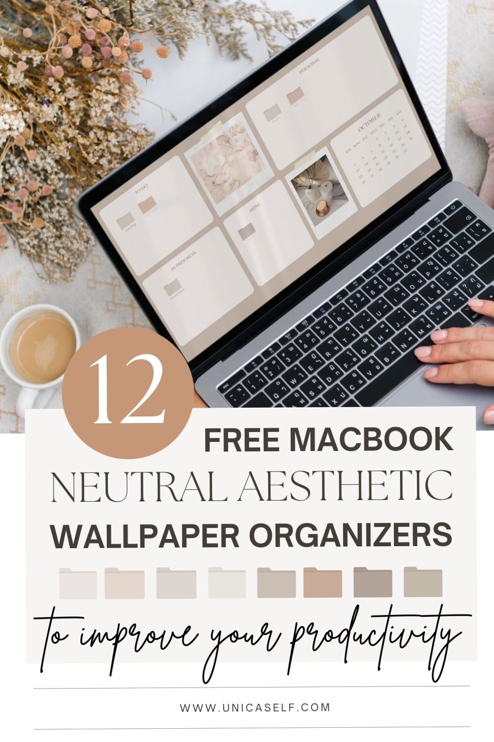 Free Neutral Aesthetic Wallpaper Organizers with Custom Folders — 🌈 🖌️ stay inspired all year long