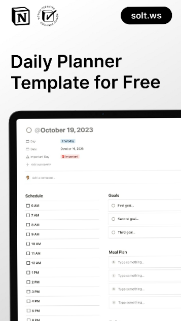 Free Notion Daily Planner Template for Digital Design & Creativity — ✨ ✨ game-changing digital system