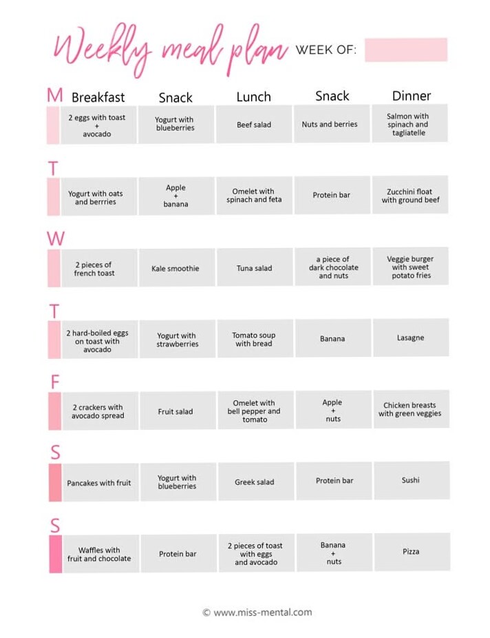 Free Printable Meal Plan Template for Planners & Designers — 🌈 📍 stay inspired all year long