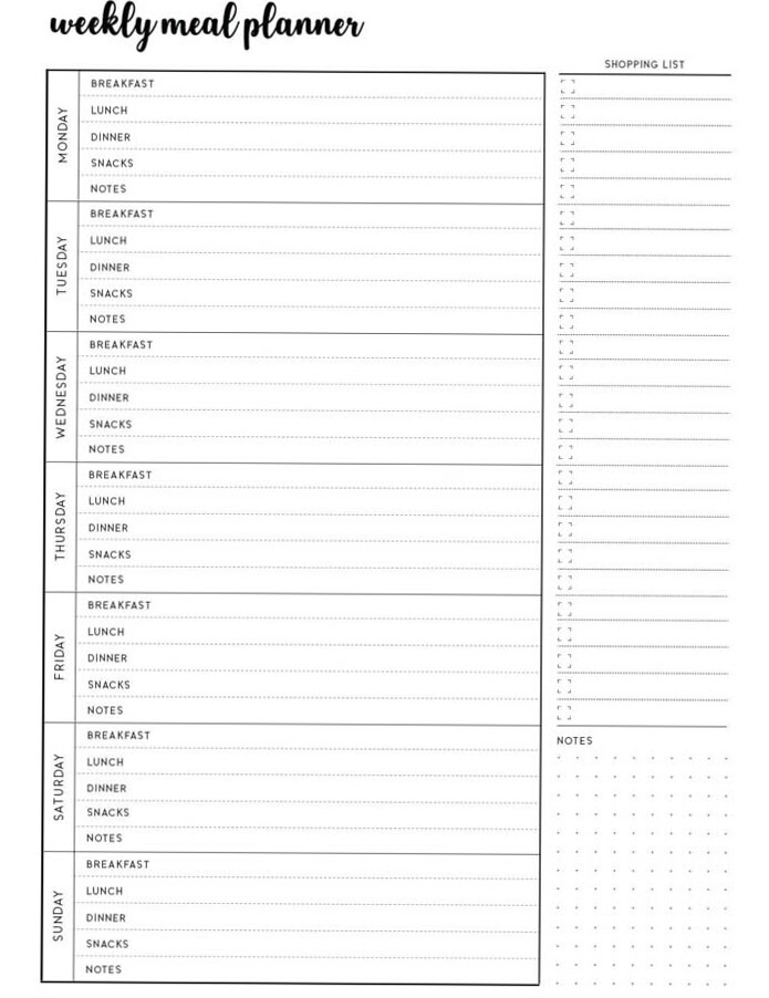 Free Printable Weekly Menu Planner for Digital Design & Creative Planning — 📁 📌 secret to staying productive