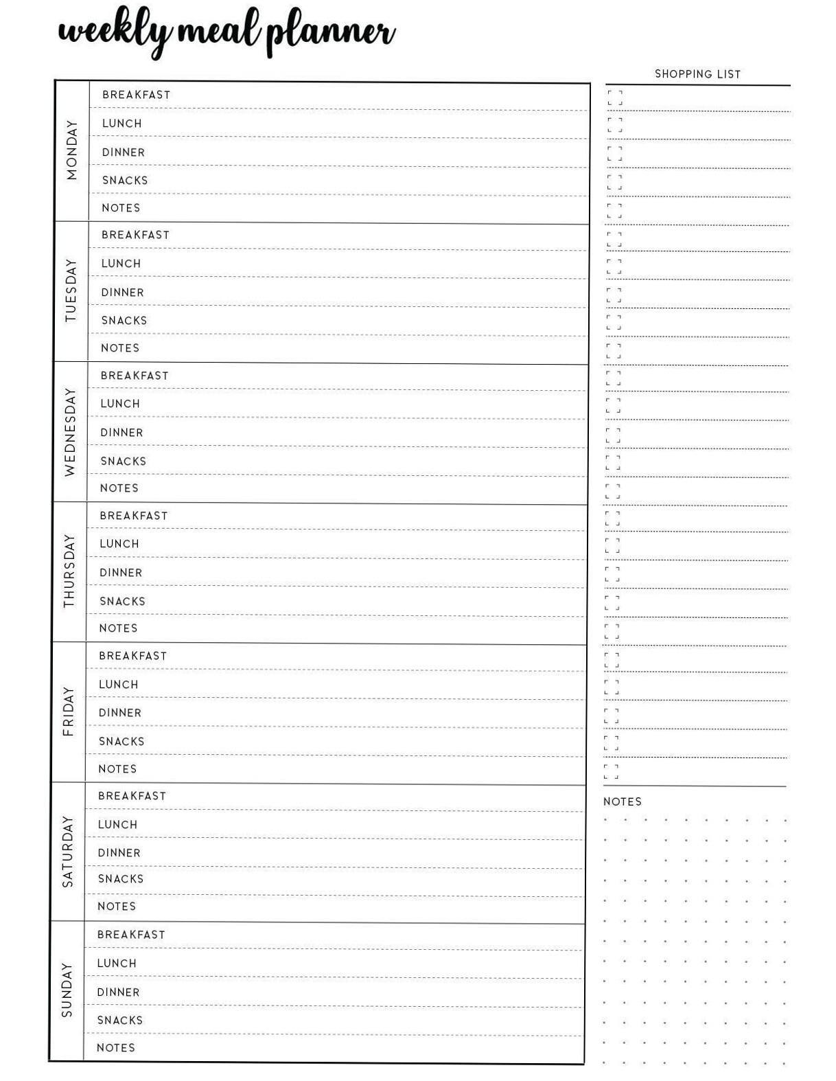 🖌️ 💎 Free Printable Weekly Menu Planner & Meal Prep Guide | stay inspired all year long