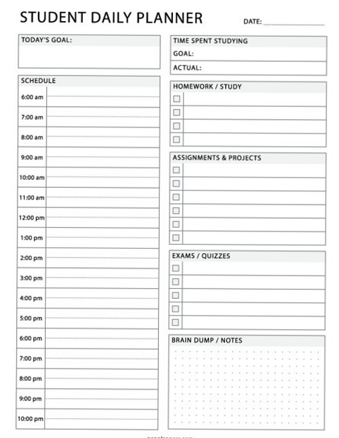 ☁️ 🕯️ Free Student Daily Planner PDF — Academic Study Tracker | PenPlanners 127 | ultimate printable checklist