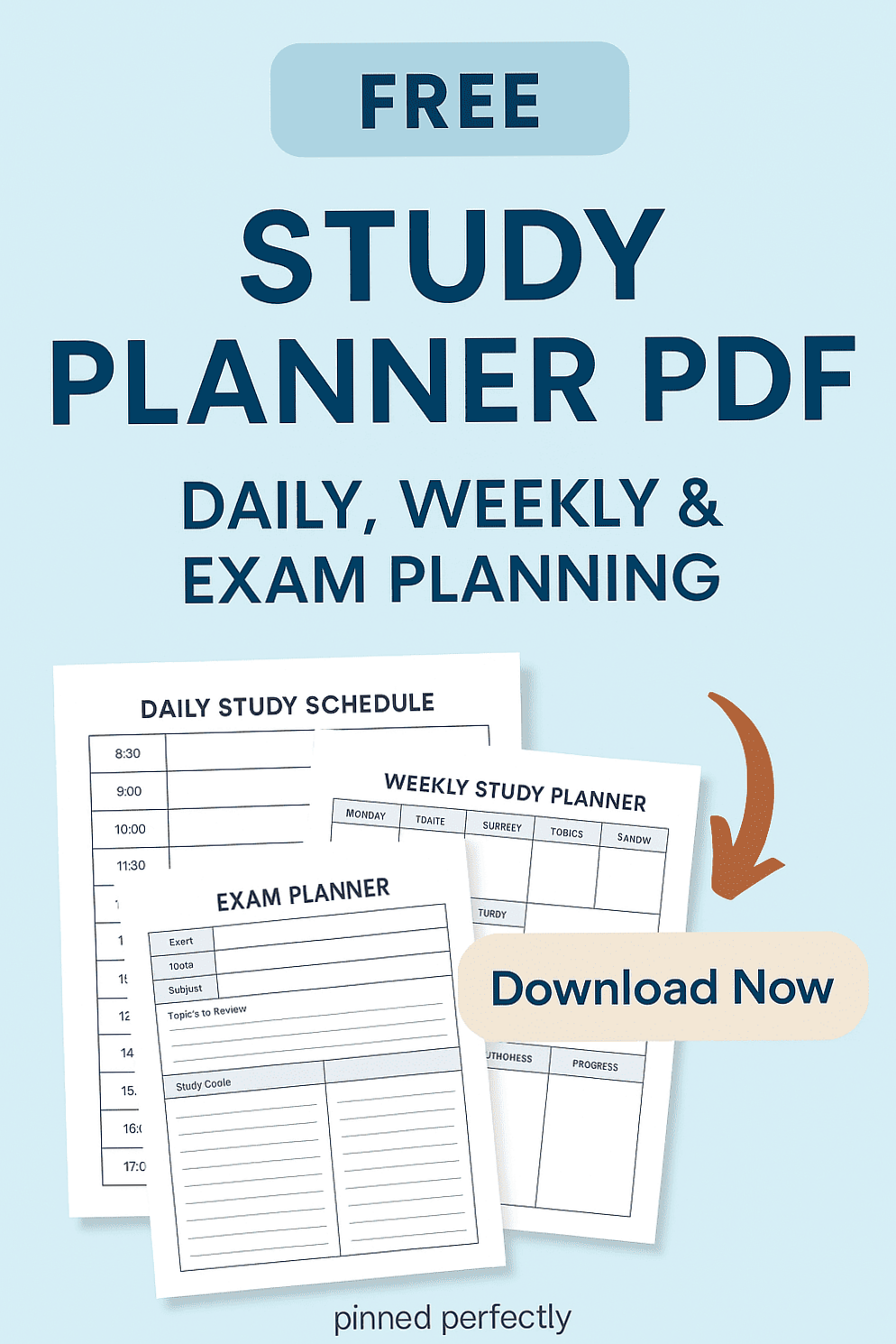 🍰 💌 Free Study Planner PDF | Daily, Weekly & Exam Templates | dream life manifestation