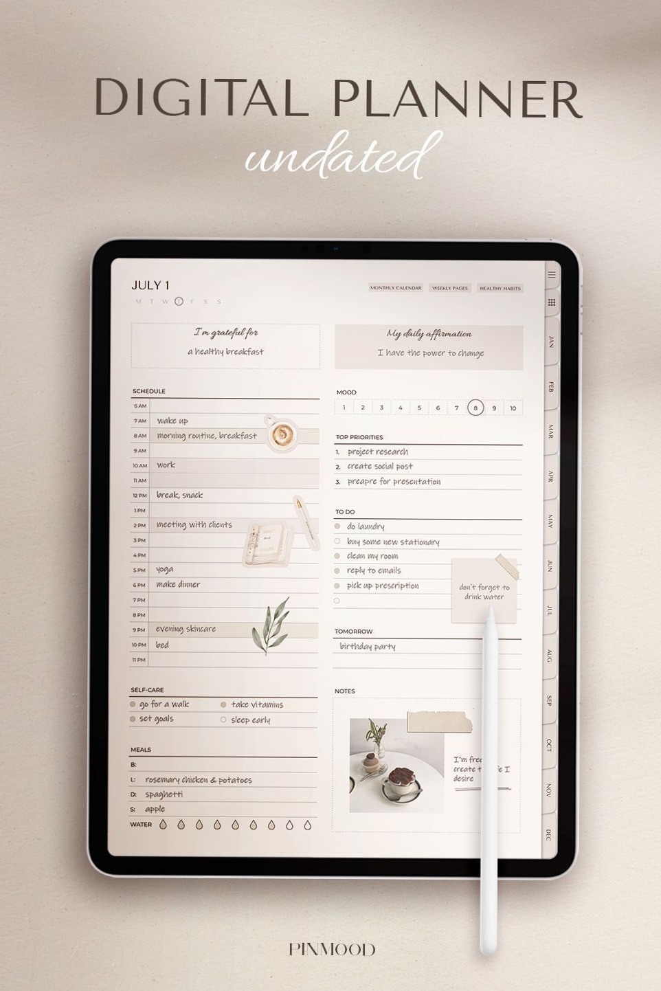 🎀 🕯️ Free Undated Unicorn Cake Kids Planner Template | dream life manifestation