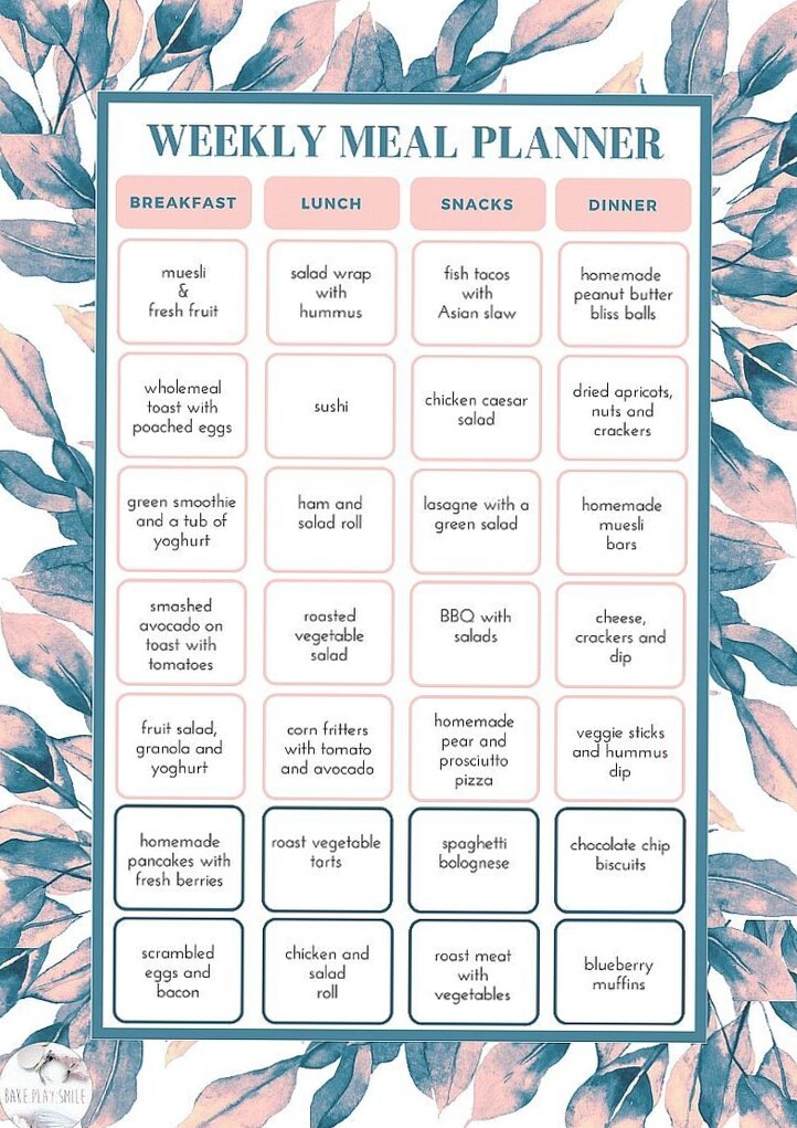 Free Weekly Meal Plan Template for Design Lovers — 💌 💌 stay inspired all year long