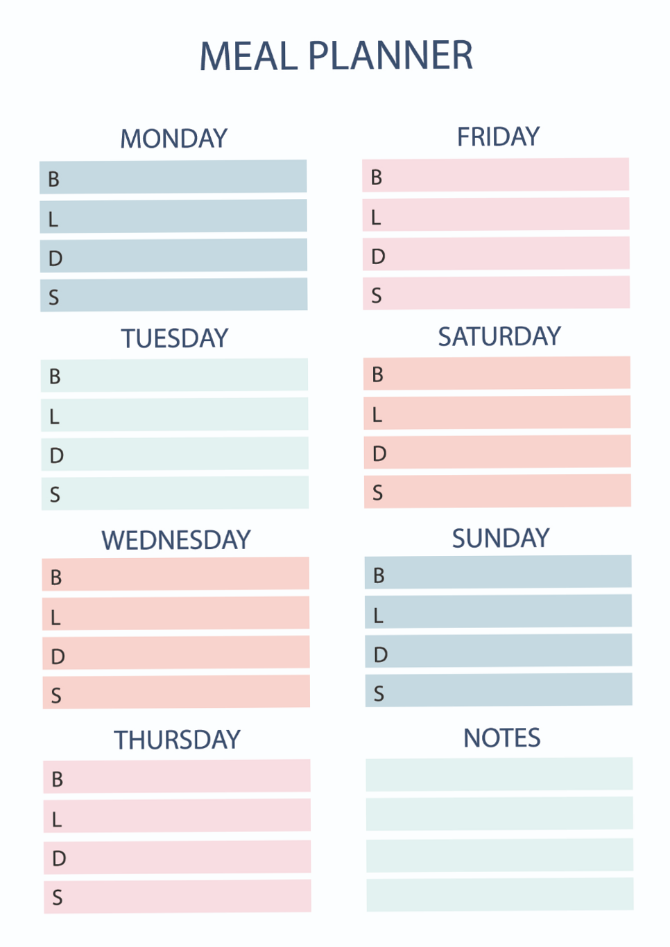 Free Weekly Meal Planner PDF Templates — 📌 📅 romanticize your routine