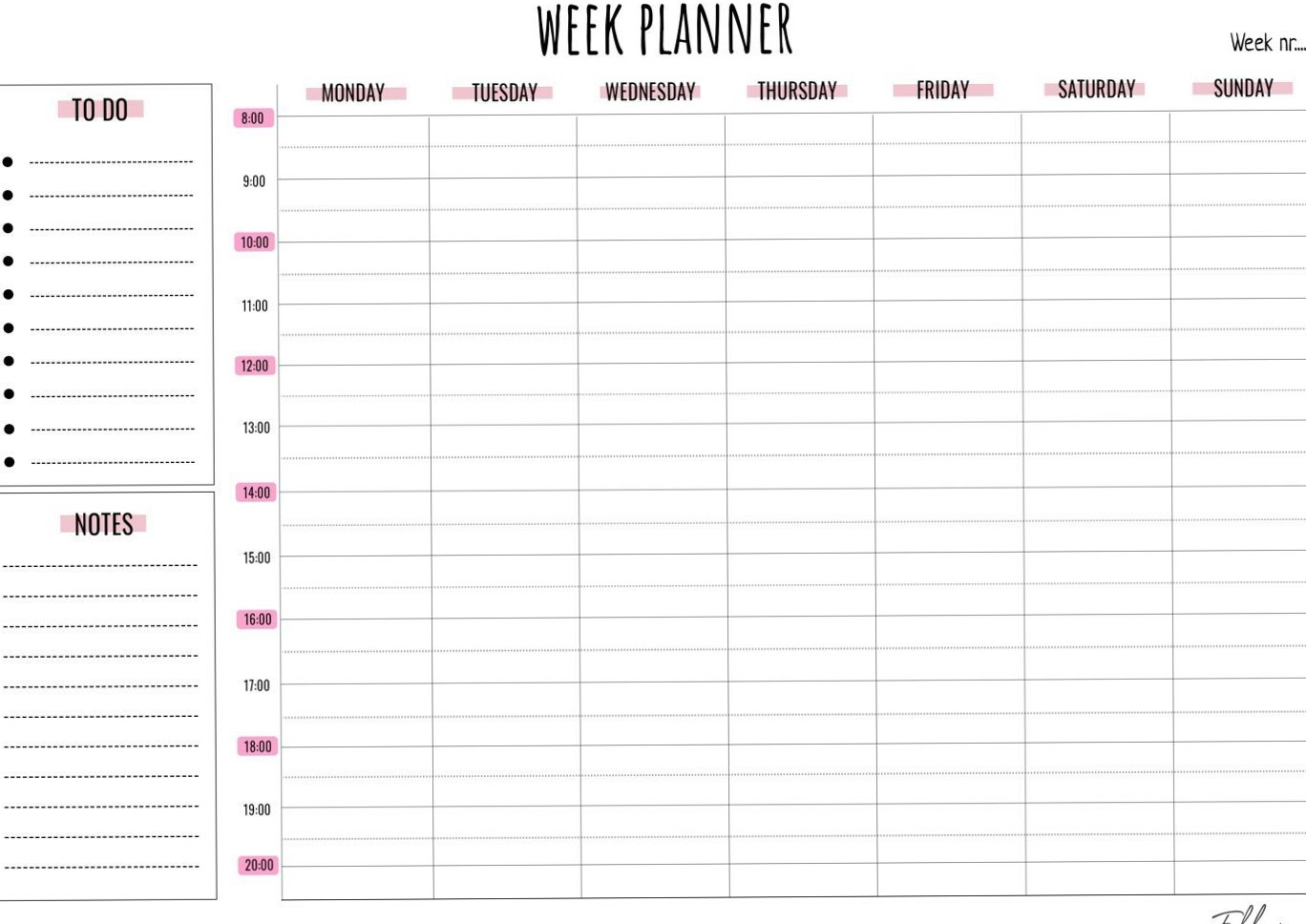 🎨 📍 GRATIS WEEKPLANNERS #14 — FABLLOUISE | dream life manifestation
