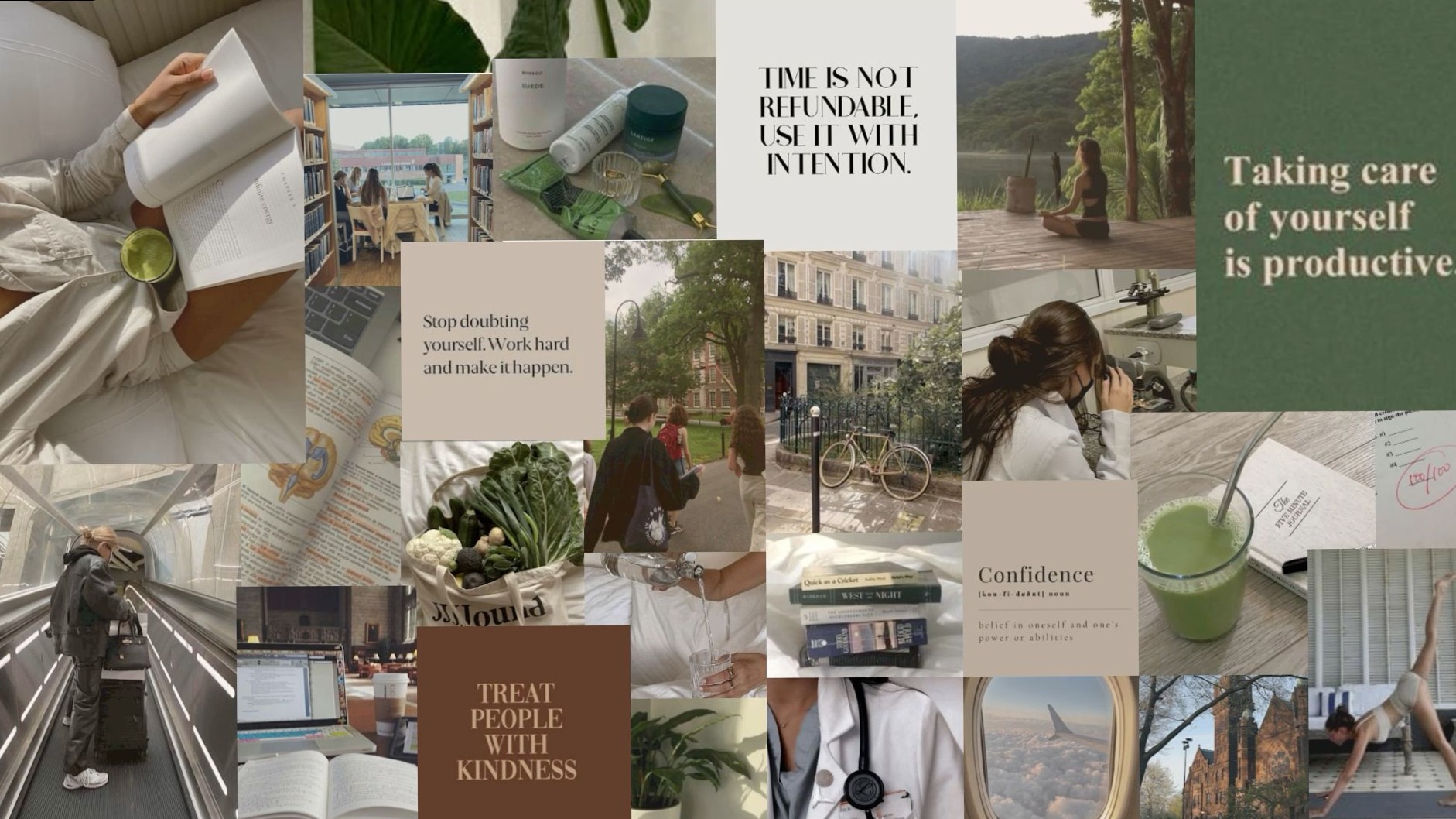 Green Aesthetic Vision Board Desktop Wallpaper — 🖇️ 📌 stay inspired all year long