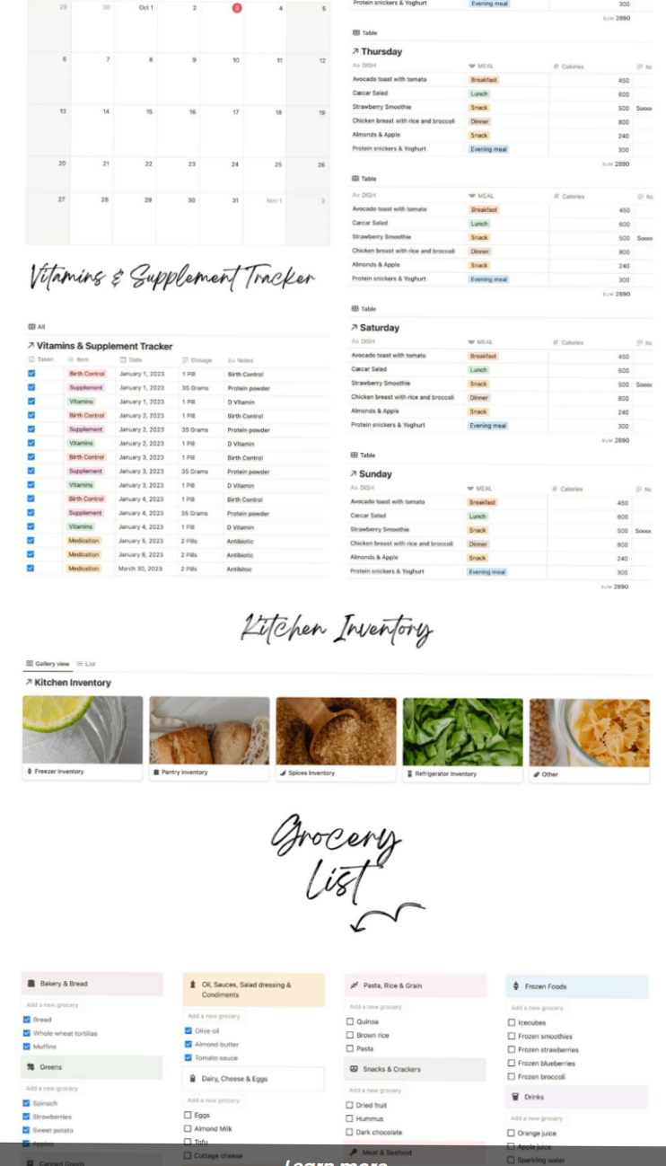 Healthy Student Meal Planner Notion Template 2025 — 💍 👰 only tool for life admin