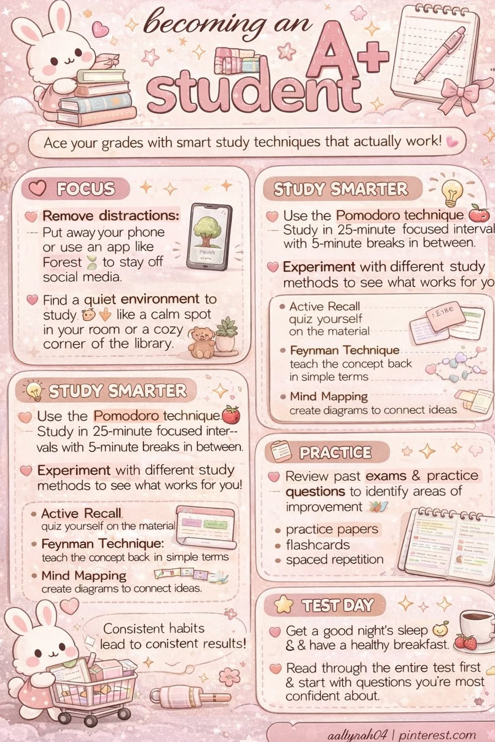 🎀 🌿 How to Become an A+ Student | Study Techniques That Work | romanticize your routine