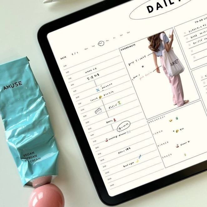 📁 📁 Ivory × Black Weekly Block Schedule Vol.01 | romanticize your routine