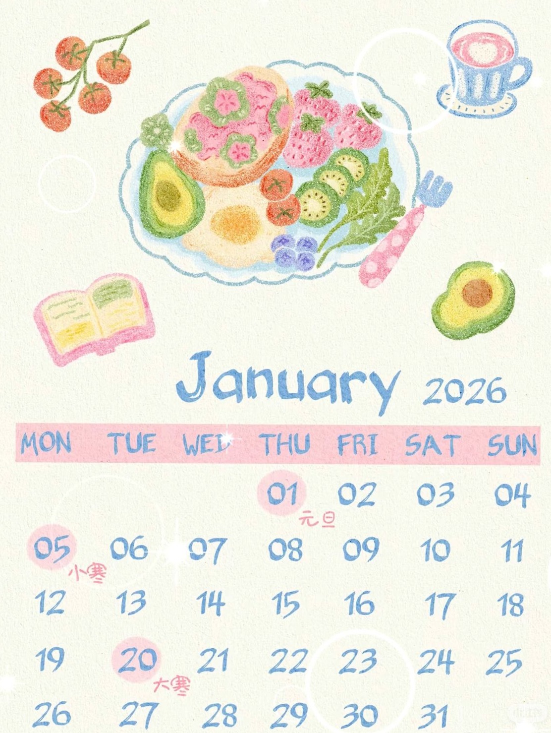 🖇️ 📁 January 2026 Calendar Digital Design Planner Assets | secret to staying productive