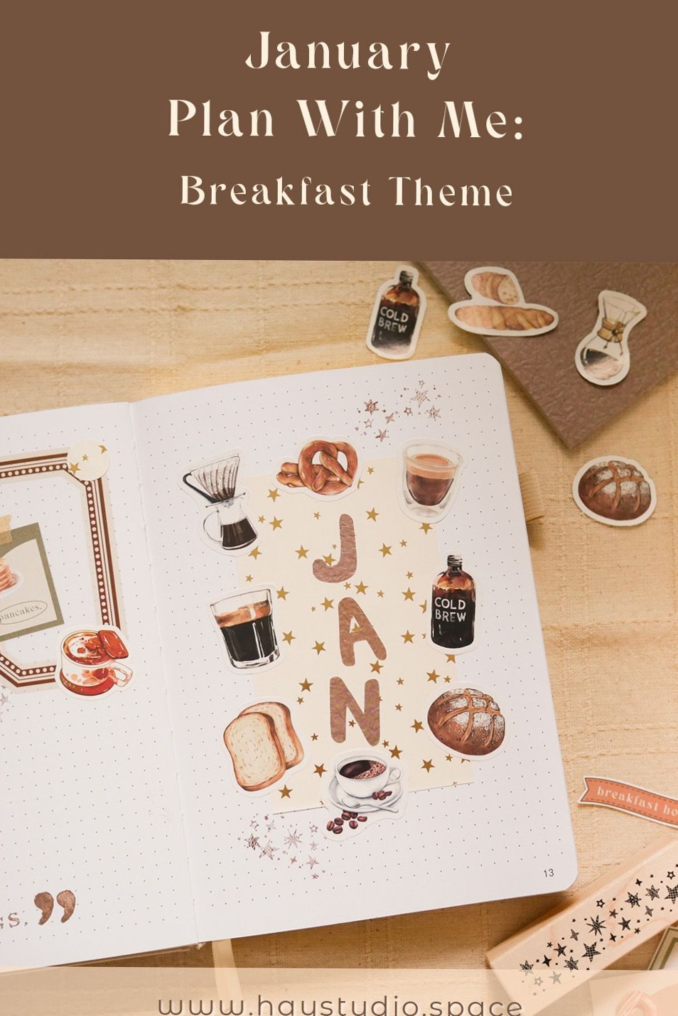 🌿 🎀 January Bujo Setup 2025 — Breakfast Theme (Free Printable!) | secret to staying productive