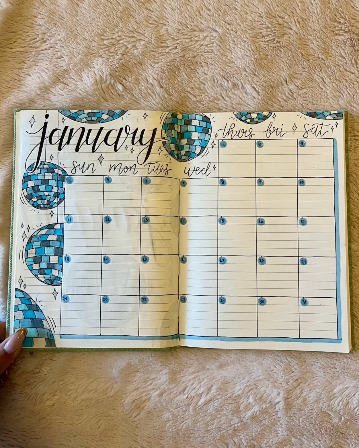 🌸 💍 January Calendar Design 🪩🩵 | secret to staying productive