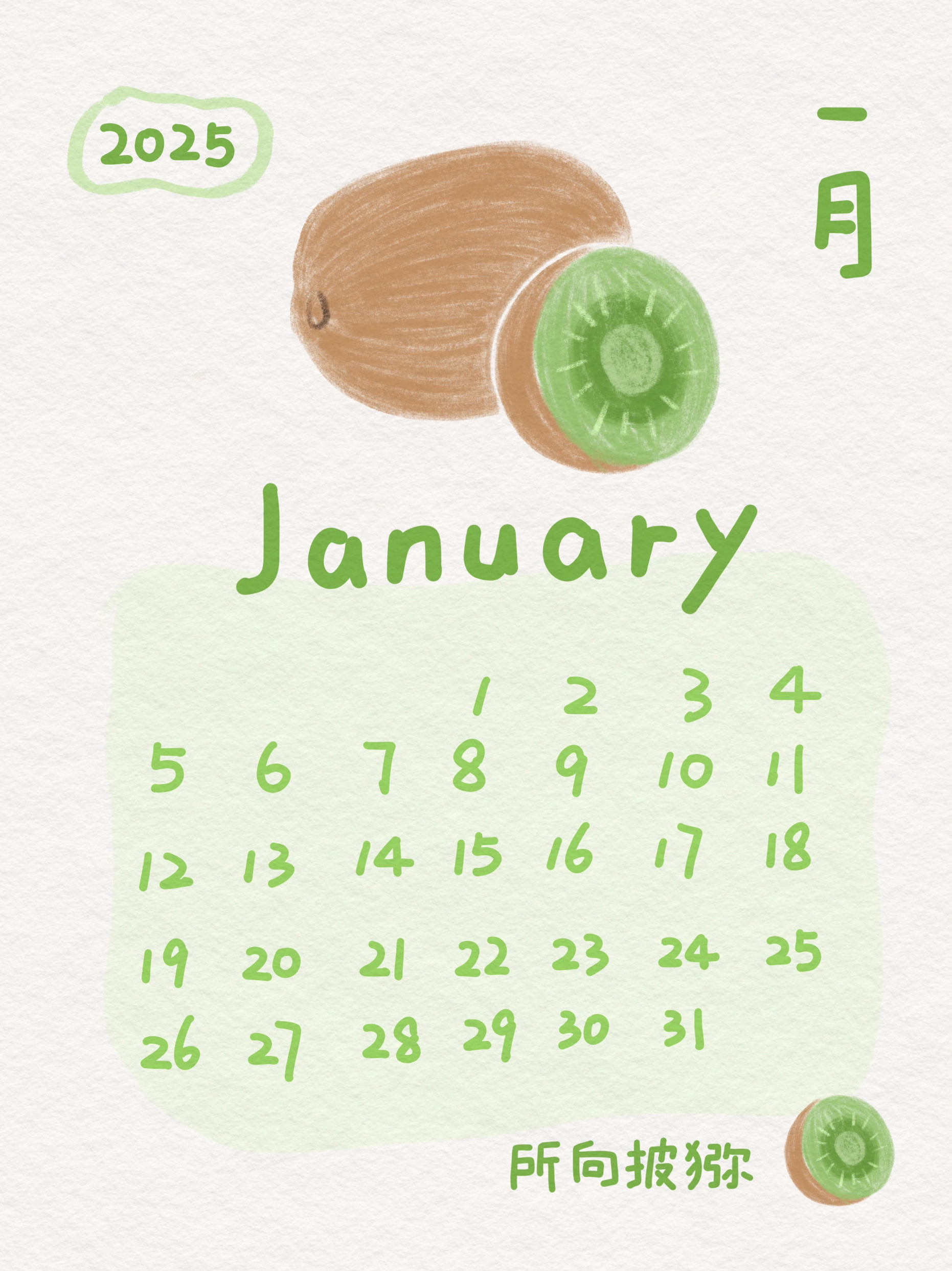 📊 🖇️ January Kiwi Design for Planners & Digital Projects | dream life manifestation