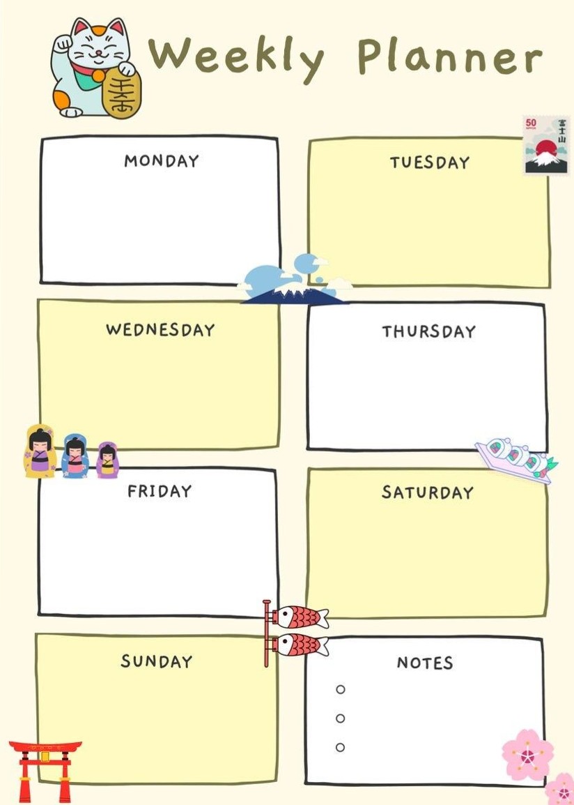 🍰 🍰 Japanese-Inspired 2023 Weekly Planner Design | dream life manifestation