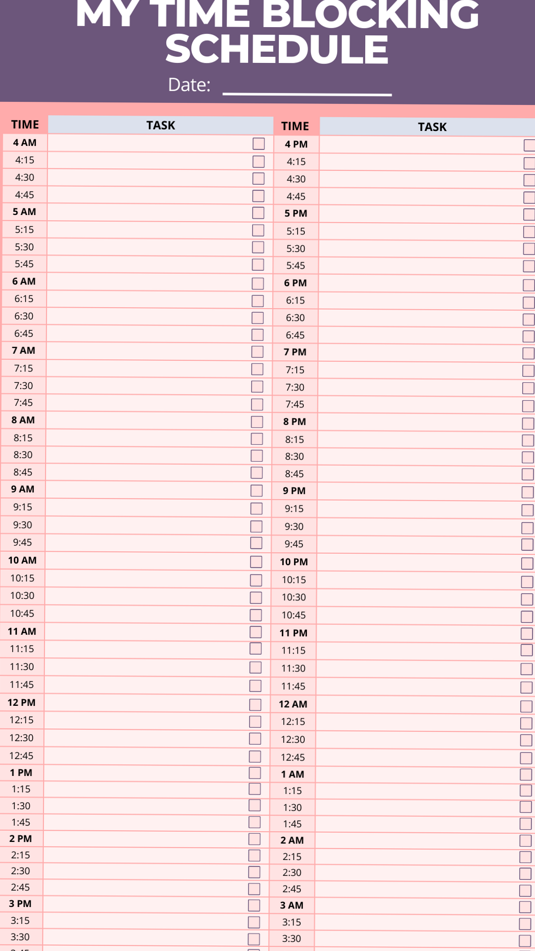 Kawaii Daily Planner Template — Free Printable Schedule — 👰 💌 romanticize your routine