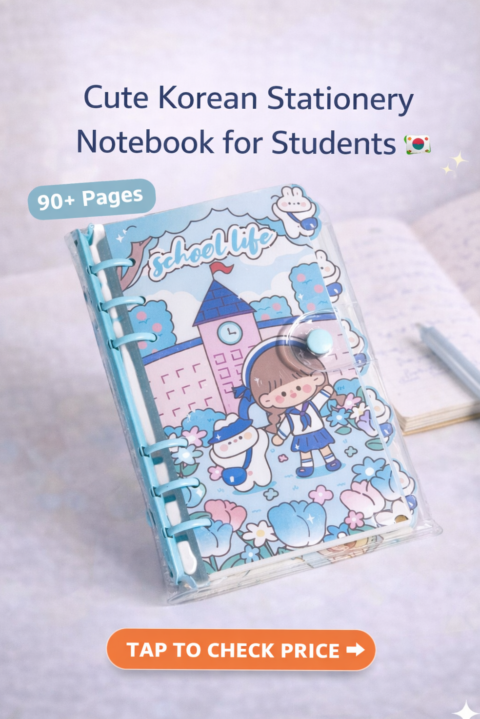 Kawaii Korean Notebook for Creative Students — ✨ ✨ romanticize your routine