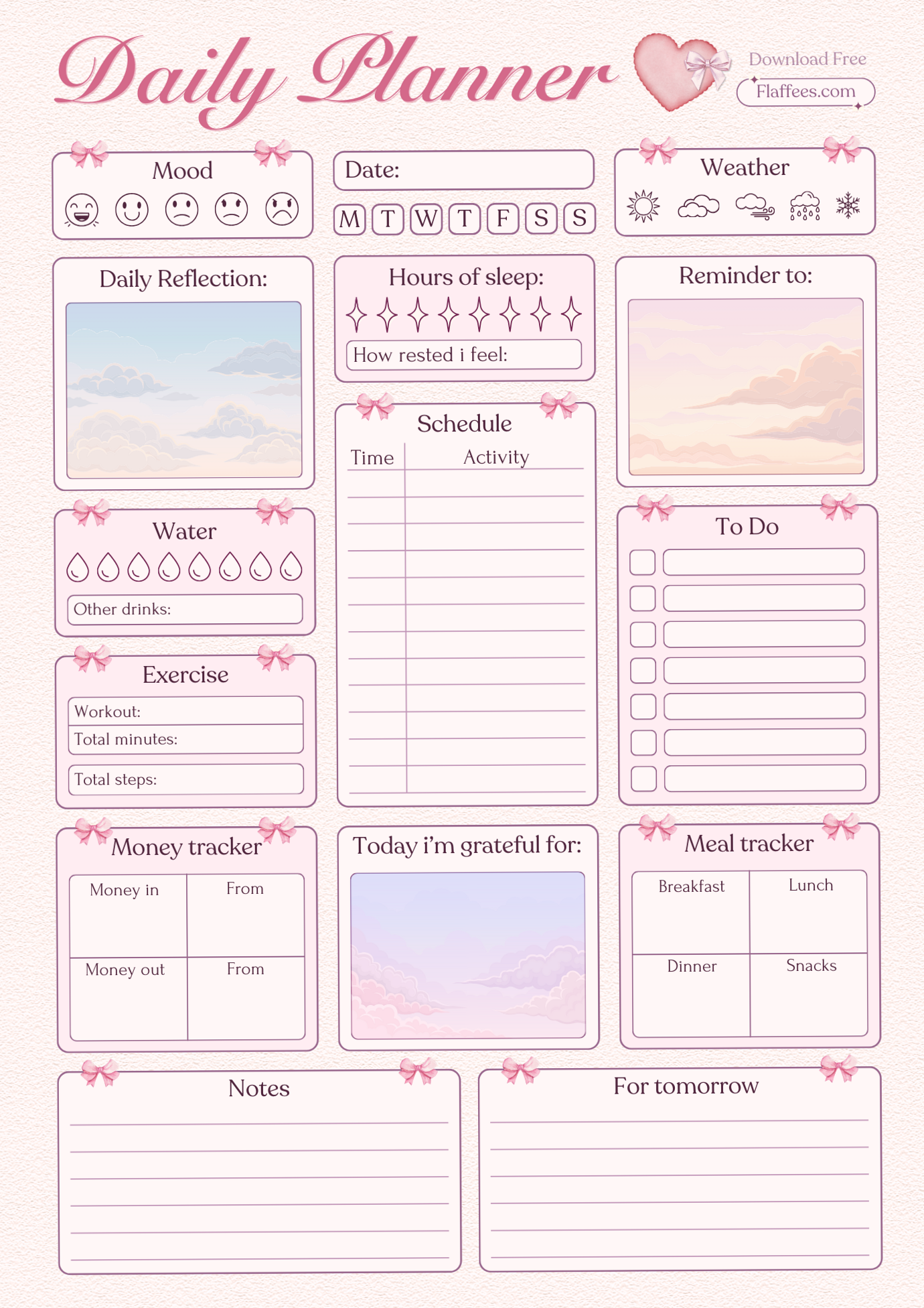 Kawaii Weekly & Daily Planner Templates for Goodnotes & Digital Use — 👰 💌 romanticize your routine
