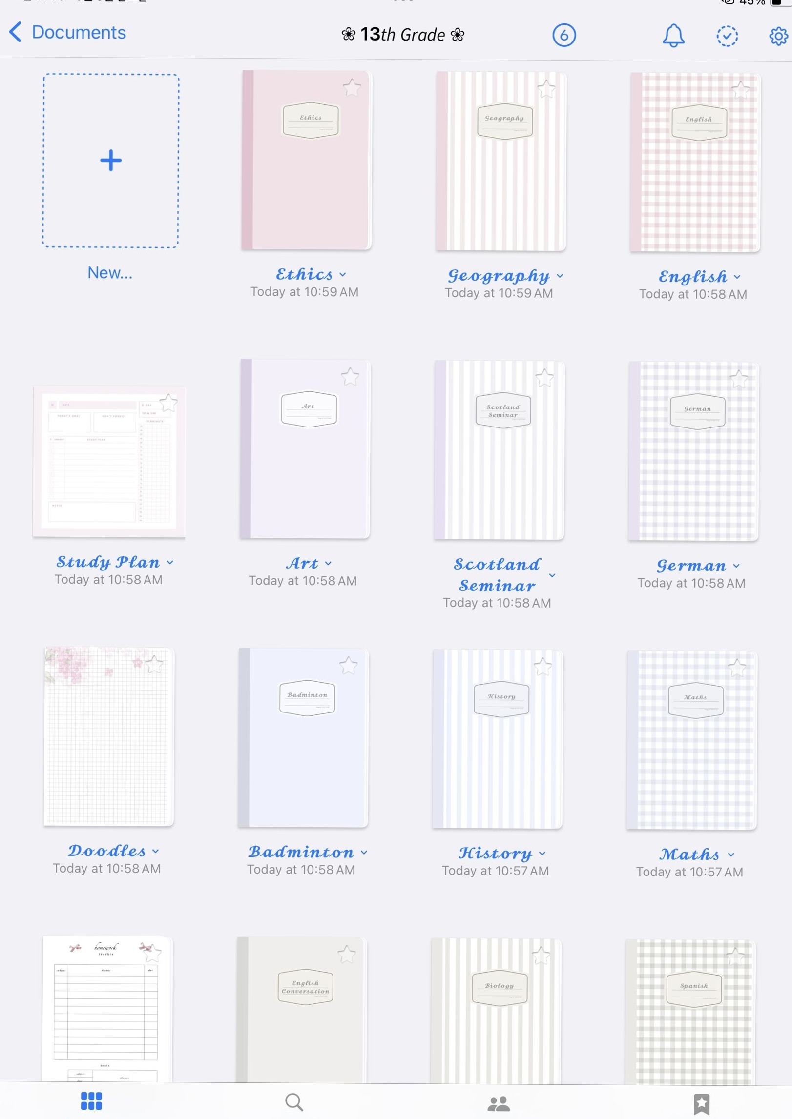 Korean-Style Digital Notes | Coquette School Notebook Aesthetic — 🤍 🎀 romanticize your routine