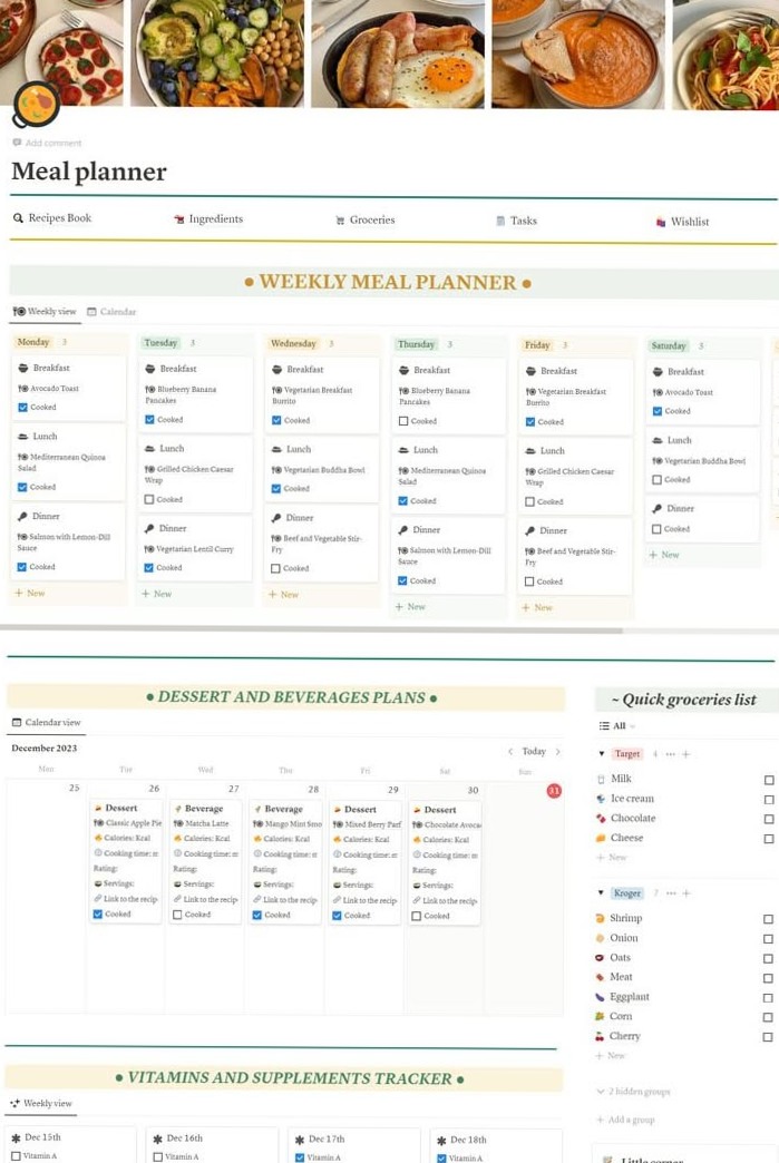 💍 💍 Meal Planner Notion Template | Digital Design & Creative Planners | game-changing digital system
