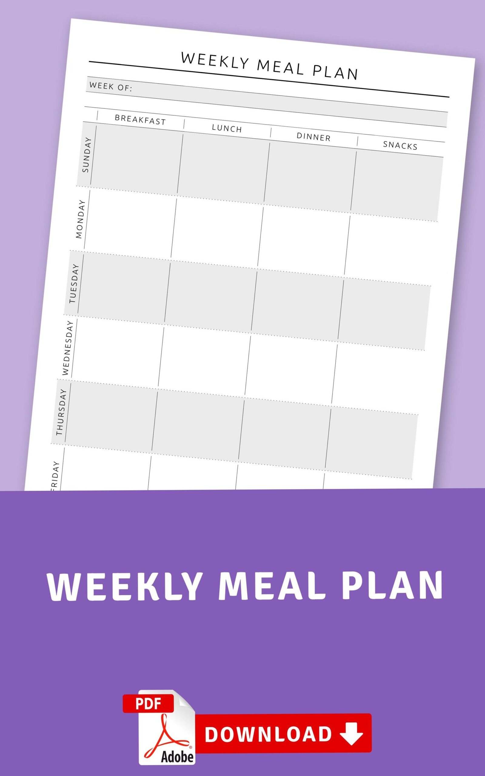 Meal Planner Template — Organize Your Meals with Style — 🪄 🖌️ romanticize your routine