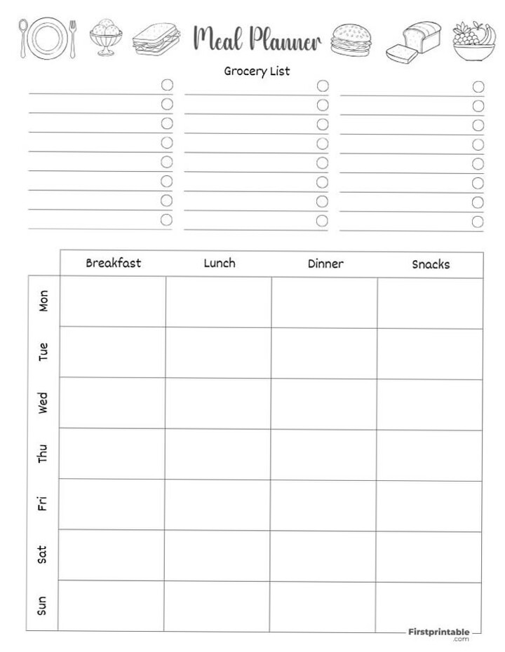 Meal Planner Templates | 45+ Free PDF Printables | Firstprintable — 📝 📌 dream life manifestation