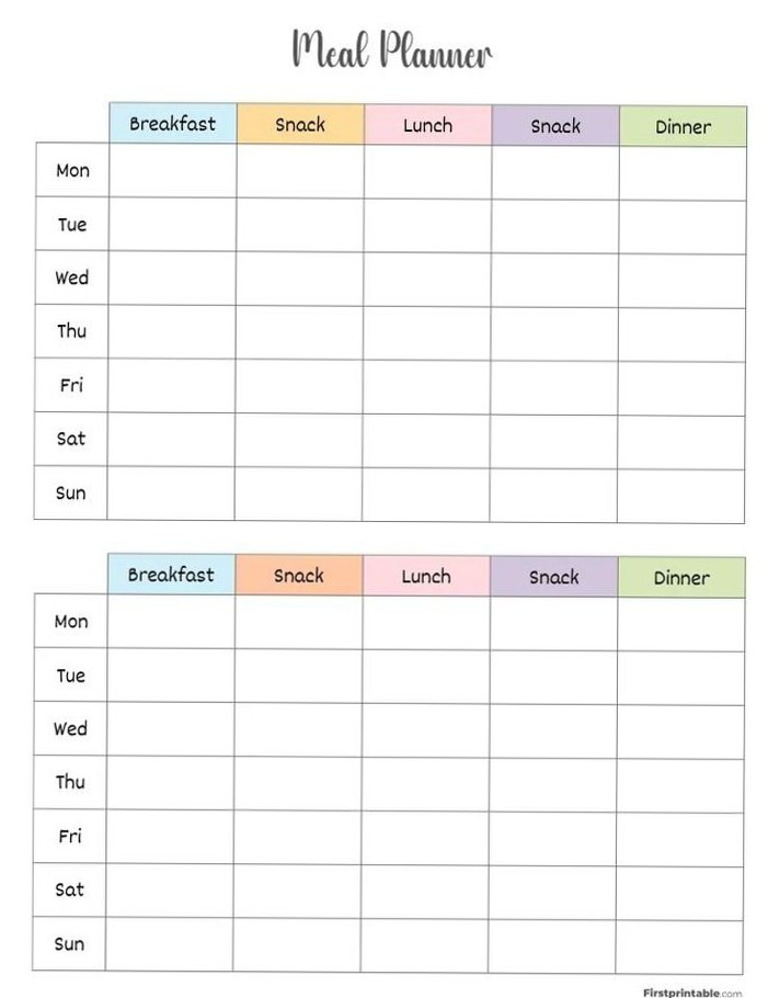 👰 🥂 Meal Planner Templates | 45+ Free PDF Printables | Firstprintable | romanticize your routine