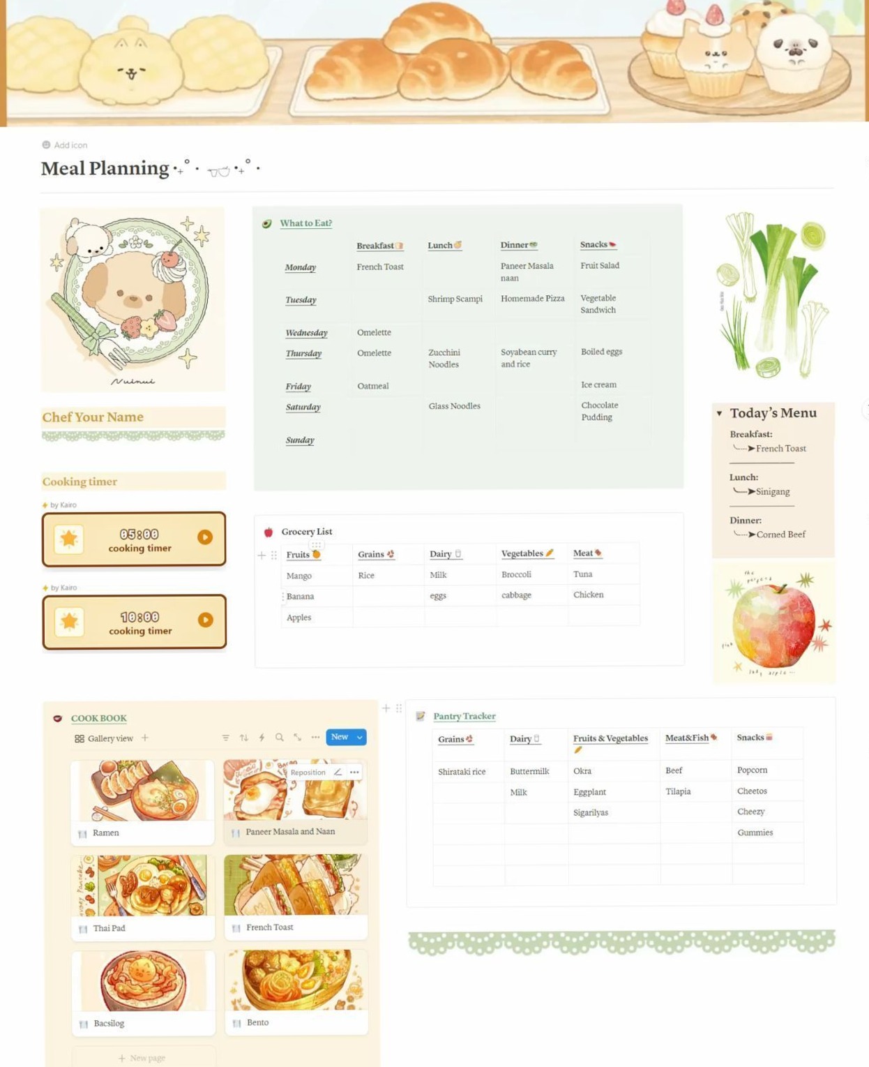 📅 📊 Meal Planning Notion Template with Budget Tracker | seamless organization hack