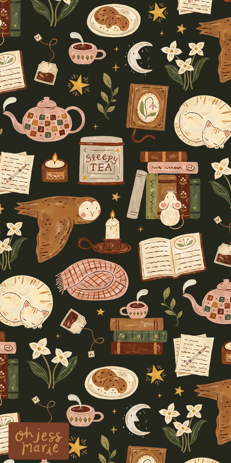 Midnight Hours — Cozy Nighttime Bookish Pattern — 💎 🪄 stay inspired all year long