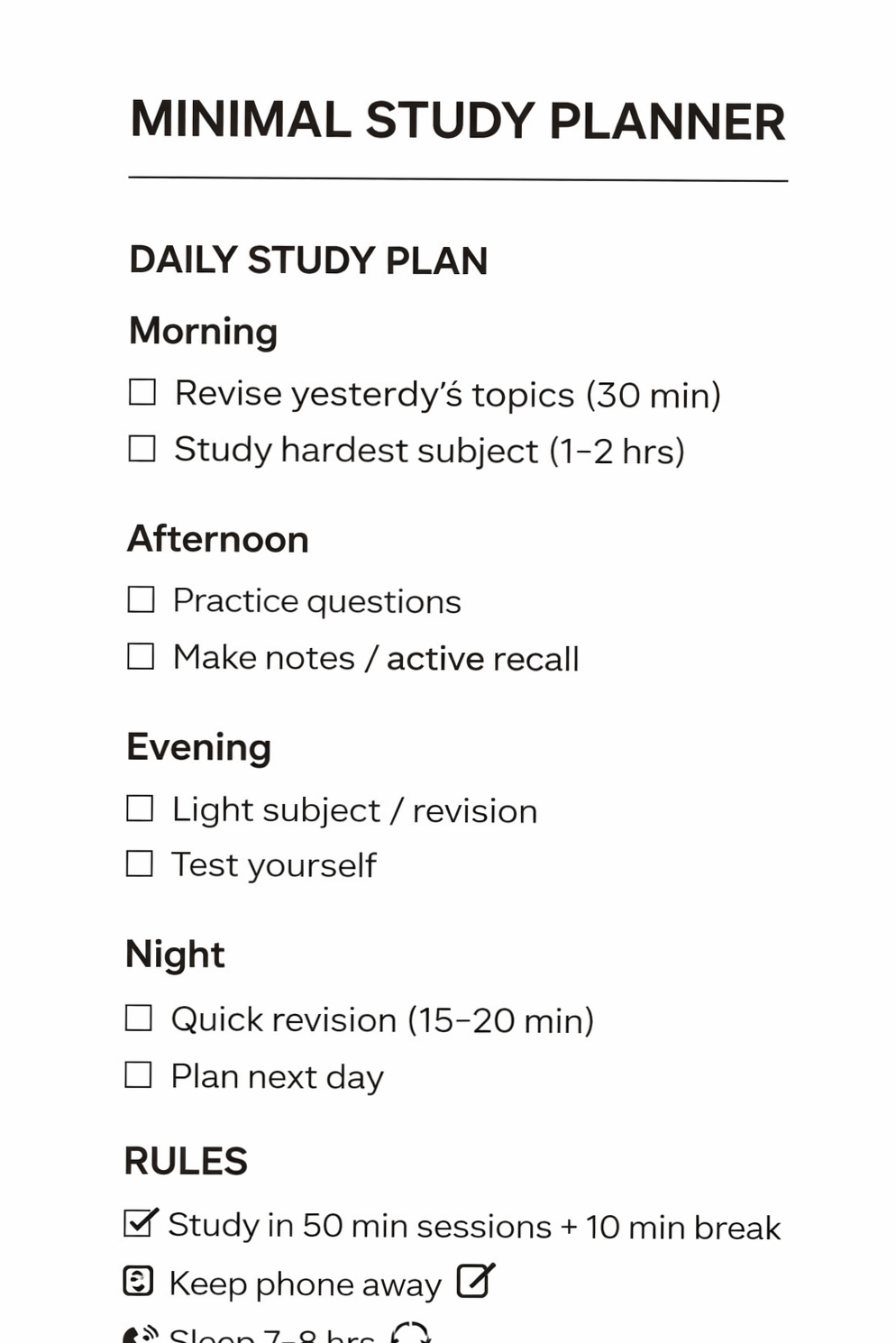 Minimal Study Planner That Actually Works — 🌿 🎀 secret to staying productive
