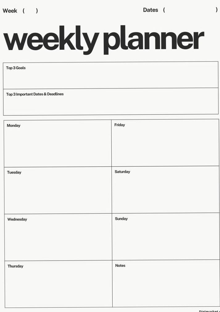 Minimal Weekly Planner for Digital Creatives — 🎀 🎀 secret to staying productive