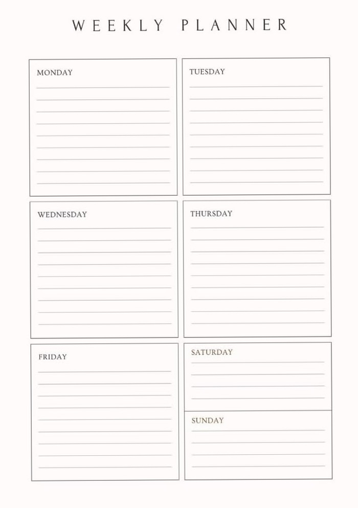 Minimal Weekly Planner — Printable & Digital Planner for Creative Planning — 👰 💌 dream life manifestation
