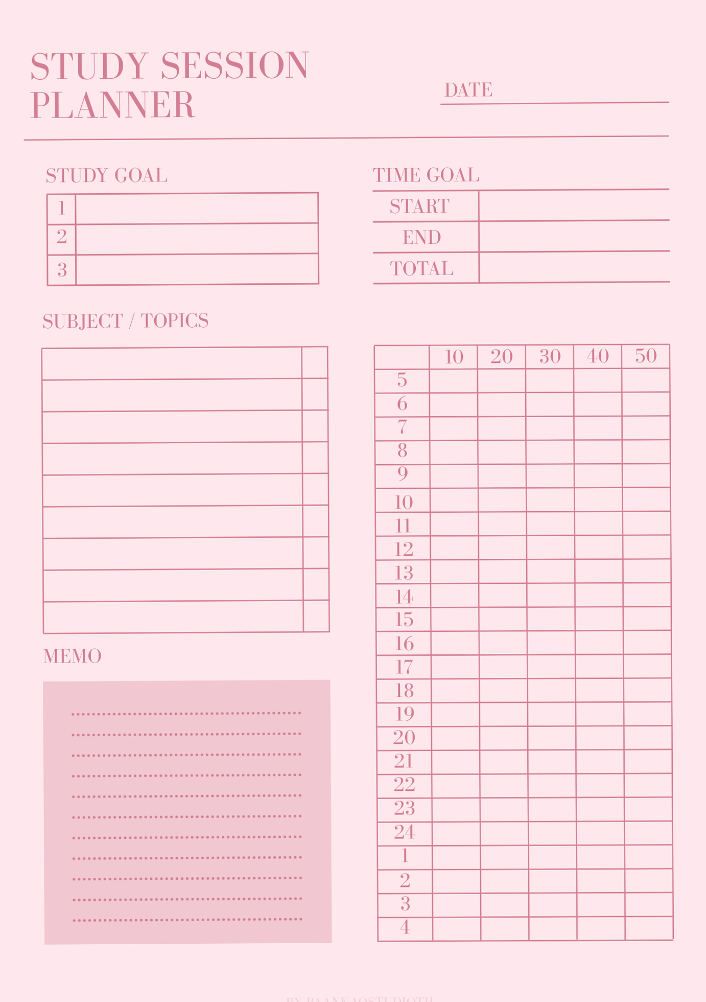 🎀 ✨ Minimalist Academic Study Planner Pink — Exam Prep PDF | secret to staying productive